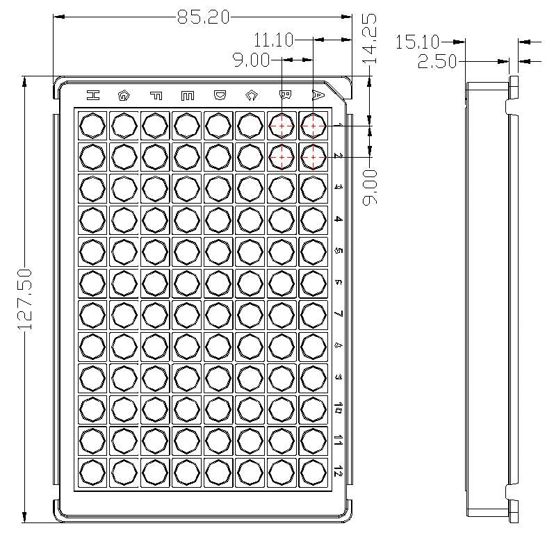 0.5ml 96-Well Deep Well Plate for KingFisher Flex, Sterile 50/cs