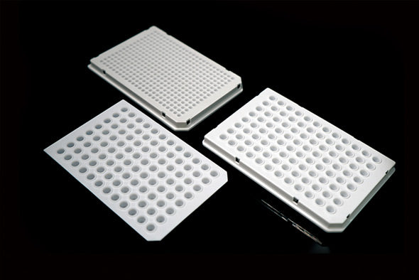 40 μl 384 Well PCR Plates, Semi Skirt, Compatible with Roche Machine, White, A24 Notch, Non-sterile, 10/pk, 50/cs