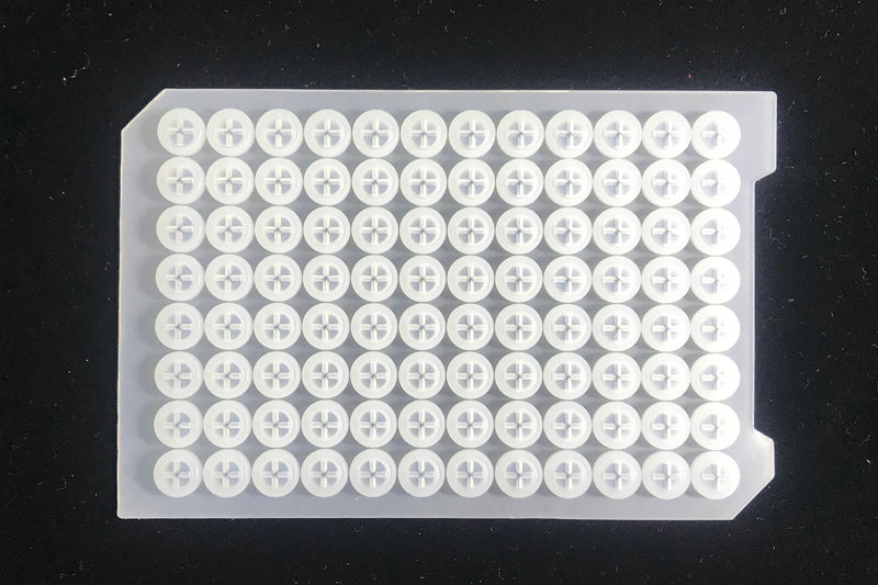 96 Well Round well Silicone Sealing Mat, pre-slit, 1.0 ml, Sterile, 10/pk, 50/cs