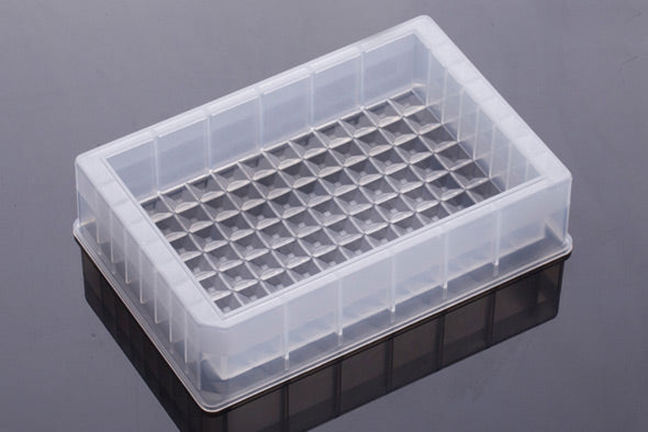 Reservoir microplates without caps, single well, 96 troughs, medium profile 44.5mm height, 290ml, non-Sterile, 10/pk, 50/cs