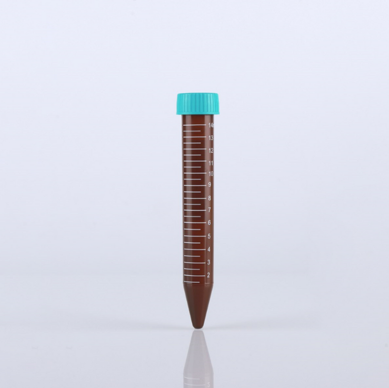 15 mL Amber Color Centrifuge Tube,PS Rack, Sterile, 50/pk, 500/cs