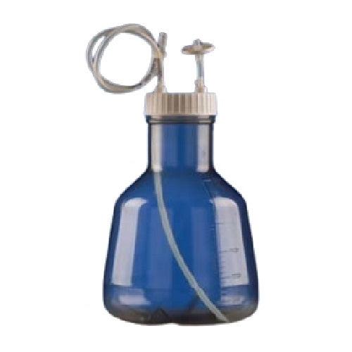 3L High Efficiency Erlenmeyer Flask with Bi-directional Transfer Cap with TPE Tube (50cm 1/4" ID 3/8" OD), Vent Filter (0.22 μm Φ24mm), , Sterile, 1/pk, 4/cs