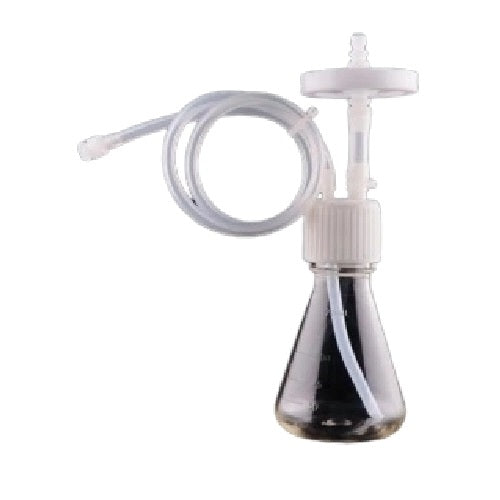 1000 mL Erlenmeyer Flask with Bi-Directional Transfer Cap, TPE Tube  (50cm1/8" ID 1/4" OD), Heat seal , Vent Filter (0.22 μm  13.8cm2), Sterile, 1/pk, 4/cs