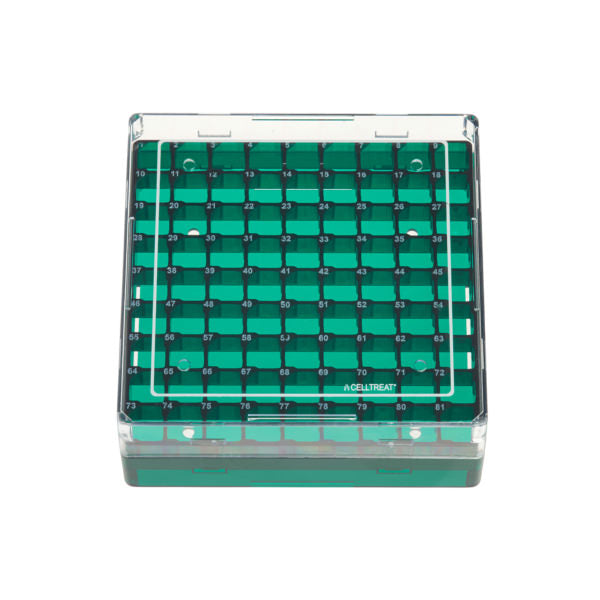 81 Place Storage Box for CF Cryogenic Vial, Polycarbonate, Non-sterile