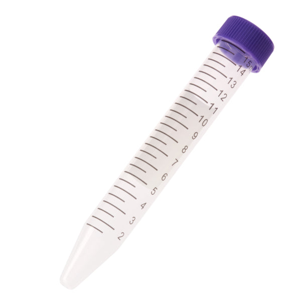 15mL Centrifuge Tube, Purple Cap - Bag, Sterile