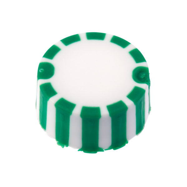 CAP ONLY, Green Screw Top Micro Tube Grip Cap With Integrated O-Ring, Non-sterile