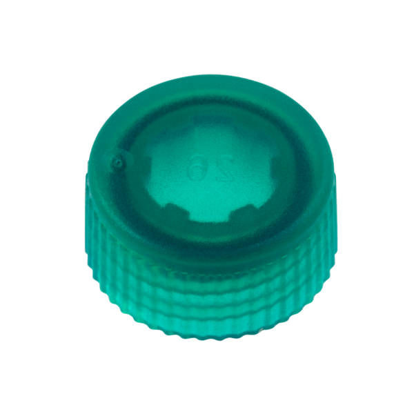 CAP ONLY, Green Screw Top Micro Tube Cap, O-Ring, Translucent, Non-sterile