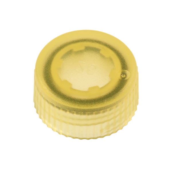 CAP ONLY, Yellow Screw Top Micro Tube Cap, O-Ring, Translucent, Non-sterile