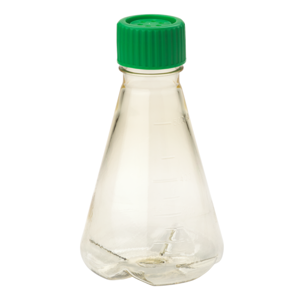 500mL Erlenmeyer Flask, Vent Cap, Baffled Bottom, PC, Sterile