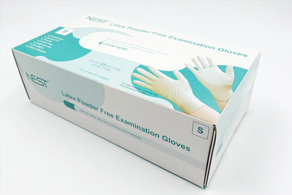 NEST  Latex Examination Gloves Powder Free,Latex Examination Gloves Powder Free, Better Tensile Strength, S, 100/pk,1000/cs Cat.No.：901011