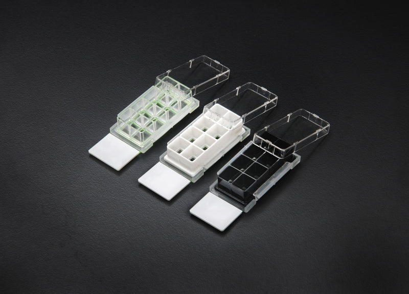 Nest Cell Culture Chamber Slides, 8 well w/glass slide, Black, 0.98 cm2, 0.2-0.6ml, 6/pk, 12/cs