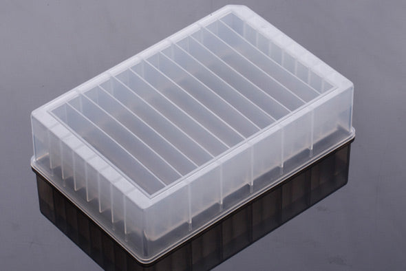 Reservoir microplates without caps, single well, 384 troughs, medium profile 44.5mm height, 290ml, Sterile, 10/pk, 50/cs