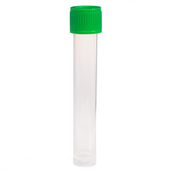 12mL Transport Tube, Green Cap - Bag, Sterile (Caps and Tubes Packed Separately)